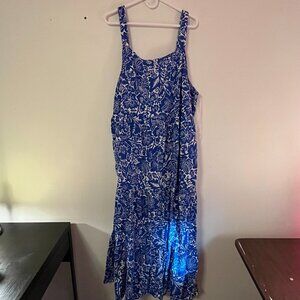 Sonoma Dress White with Blue Flowers Size 3X Women's